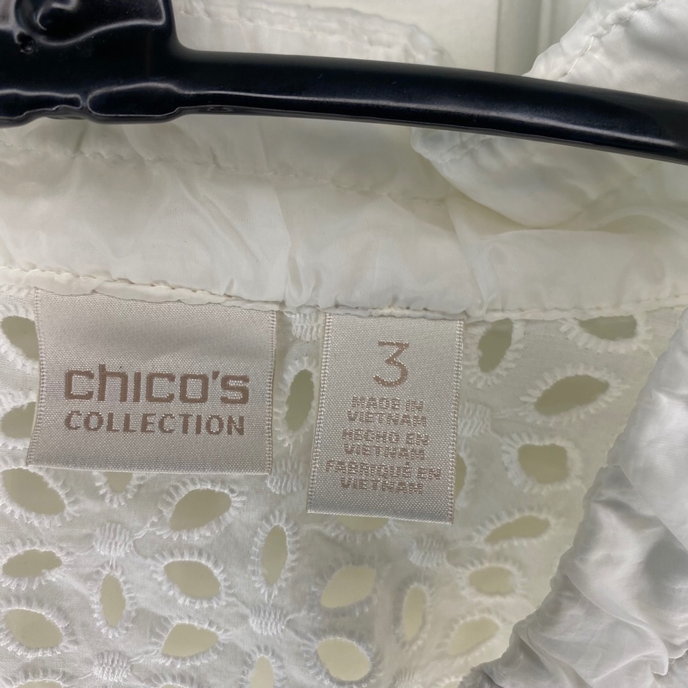 *SET* Chico's Zenergy Collection White Eyelet Jacket & Tank - Sz XL (Chico's 3) - Picture 10 of 13